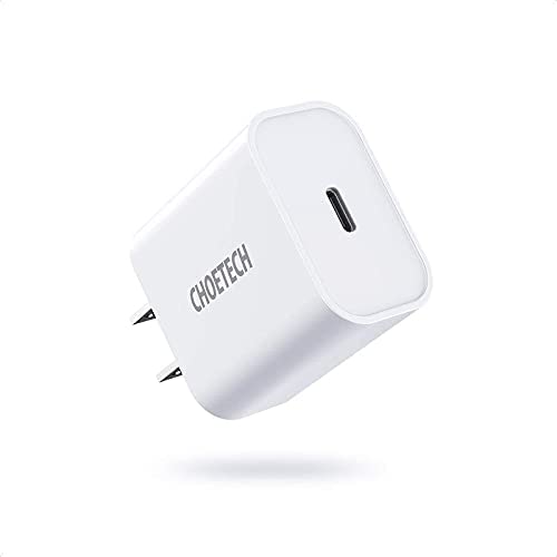 Choetech USB C Charger 20W Power Delivery Wall Adapter & Lightning Cable White