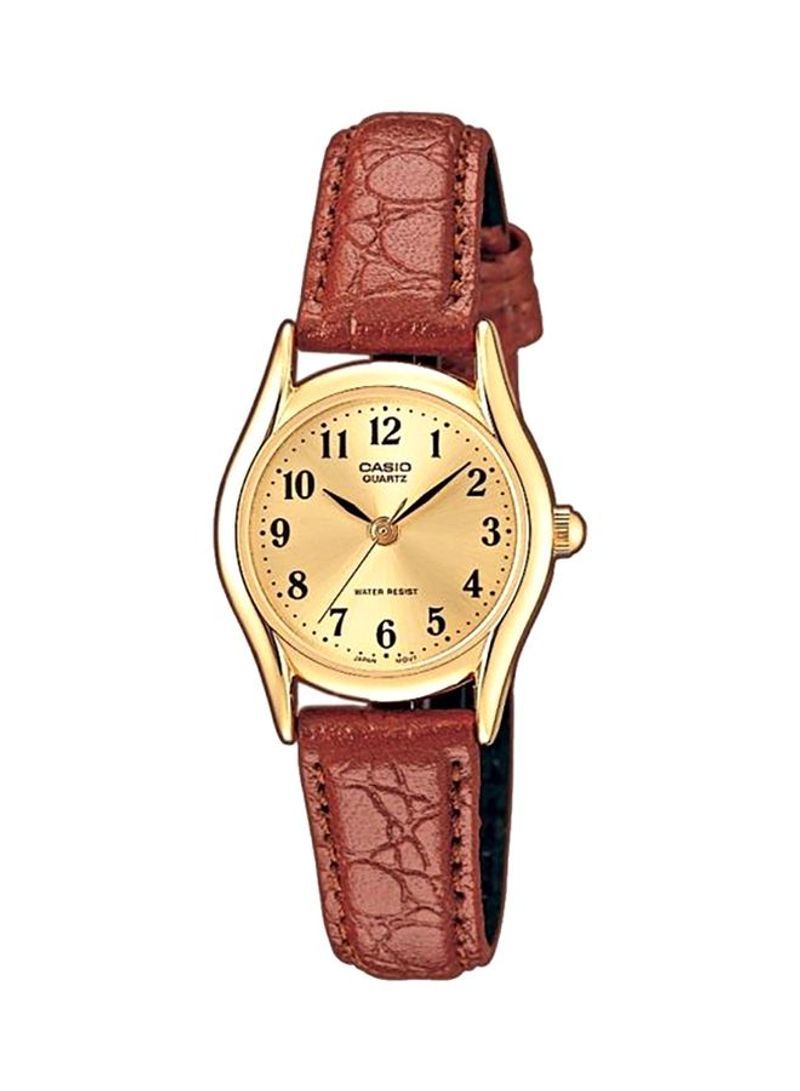 Casio Women Leather Watch LTP-1094Q-9BRDF | Leather Band | Water-Resistant | Quartz Movement | Classic Style | Fashionable | Durable | Affordable | Halabh.com