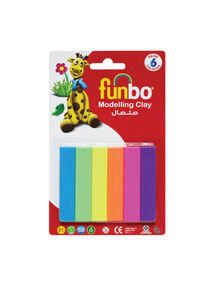 Funbo Modelling Clay 50g 6 Neon Colors in Blister Card FO-MC-50N-6-BS