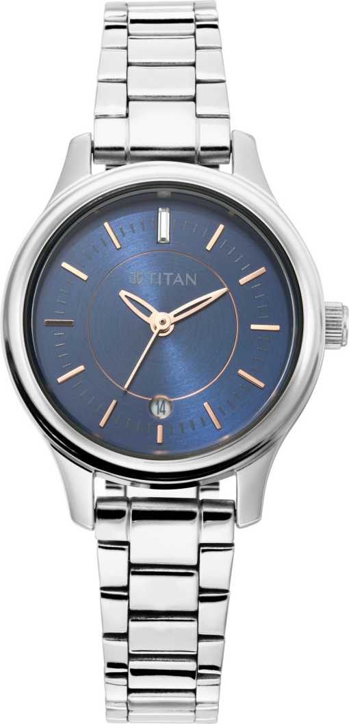 Titan Blue Dial Analog Women Watch 2638SM01 | Stainless Steel | Mesh Strap | Water-Resistant | Minimal | Quartz Movement | Lifestyle | Business | Scratch-resistant | Fashionable | Halabh.com