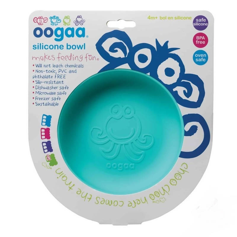 Oogaa Silicone Aqua Blue Bowl Jewel Green