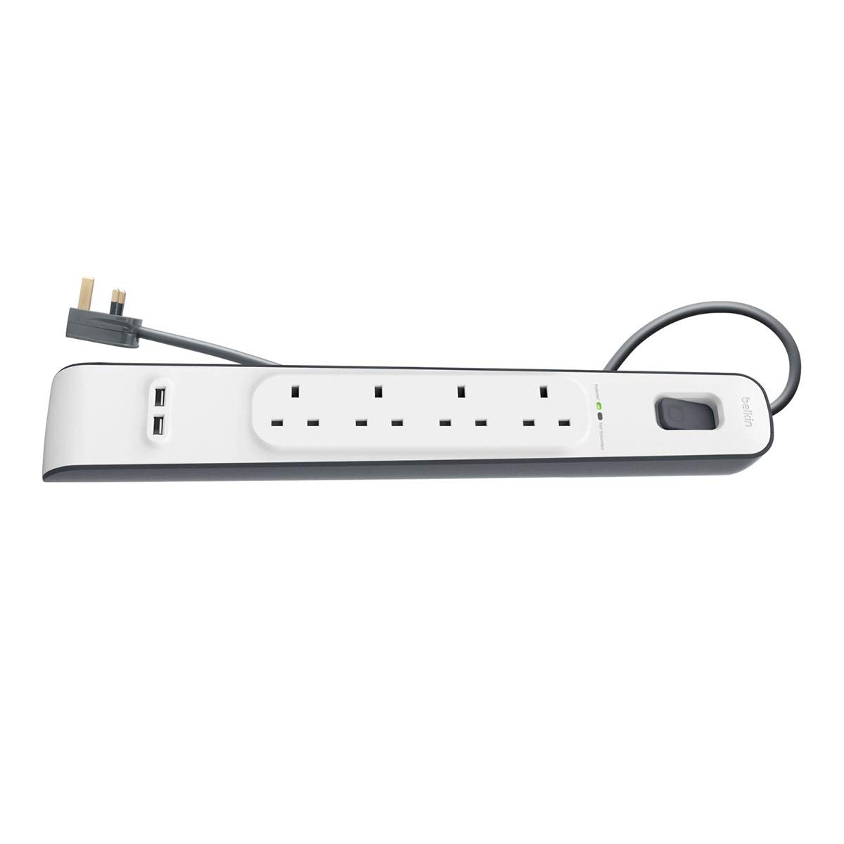 Belkin Surge 4 Outlet  2 Usb 2.4A - BSV401AF2M | Outlet | USB | Extension Cord | Electronics | Home Improvement | Technology | Convenience | Protection | Versatility | Halabh.com