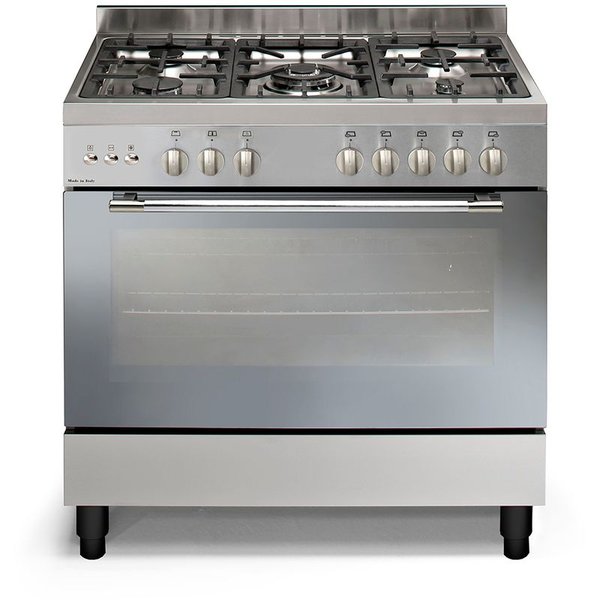 Vincenti 5 Gas Burners Electric Ignition Black Oven Door
