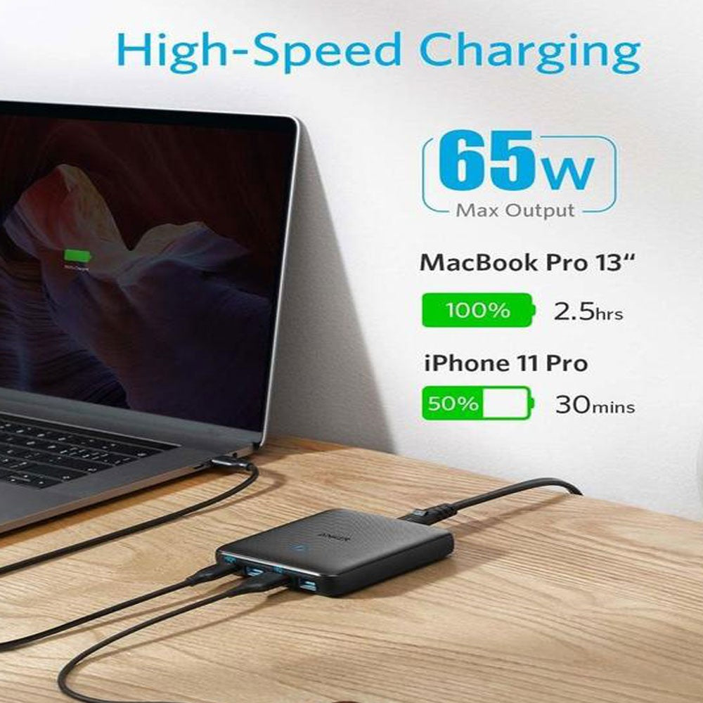 Anker PowerPort Slim 65W PD 4 Charger Black