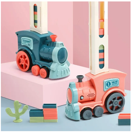 Electric Domino Train Car Set Kids Toys