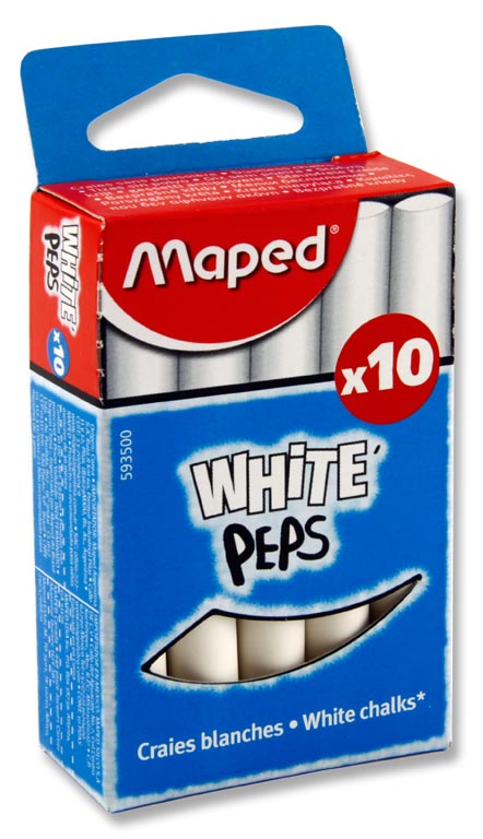 Maped White Chalk Sticks Bx 10