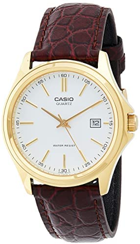 Casio Gold Analog Men's Watch MTP-1183Q-7ADF | Leather Band | Water-Resistant | Quartz Movement | Classic Style | Fashionable | Durable | Affordable | Halabh.com