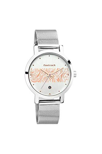 Fastrack Animal Print Analog Silver Dial Women's Watch 6222SM03