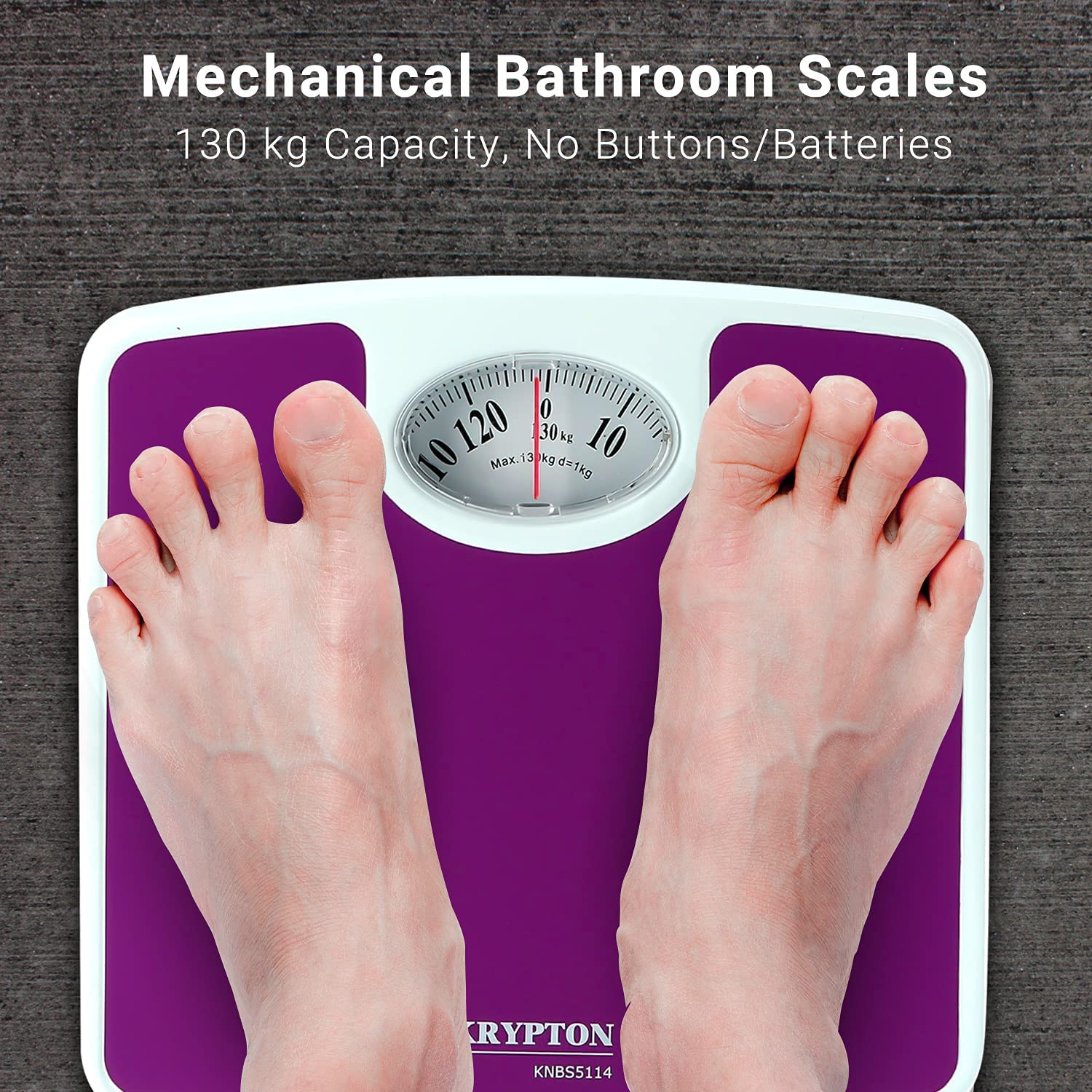 Krypton Mechanical Personal Body Weight Scale Purple