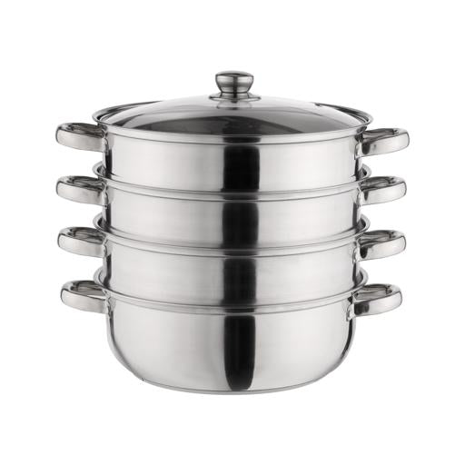 Royalford 4-Layer Stainless Steel Steamer Pot Multipurpose Silver