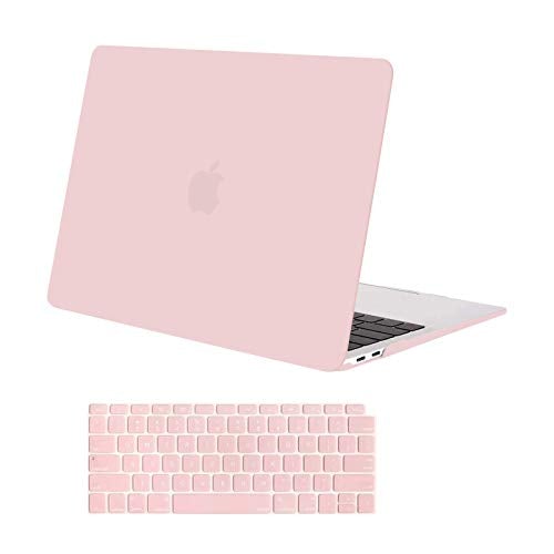 MacBook Air 13 inch Case 2020 2019 2018 Plastic Hard Case & Keyboard Skin Cover & Screen Protector Compatible with MacBook Air 13 inch Retina, Rose Quartz