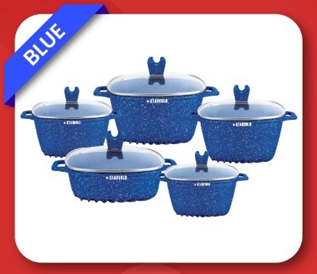 Star gold 10PCs Marble Cookware Set