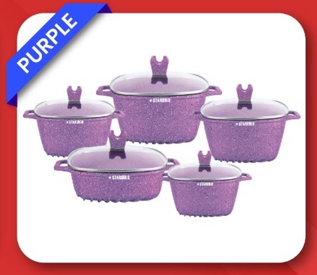 Star gold 10PCs Marble Cookware Set