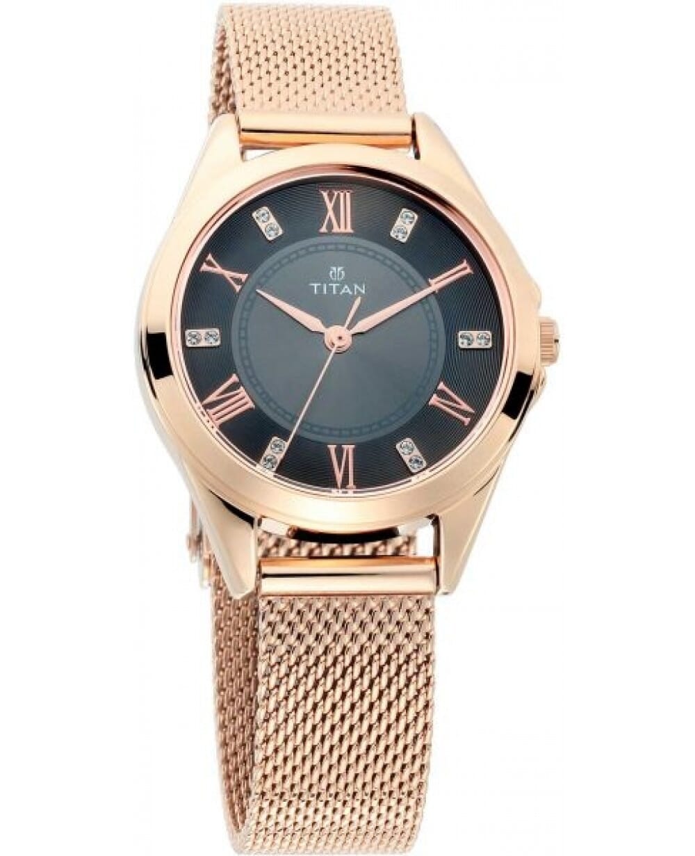 Titan Sparkle Analog Women's Watch 2565WM01 | Stainless Steel | Mesh Strap | Water-Resistant | Minimal | Quartz Movement | Lifestyle | Business | Scratch-resistant | Fashionable | Halabh.com
