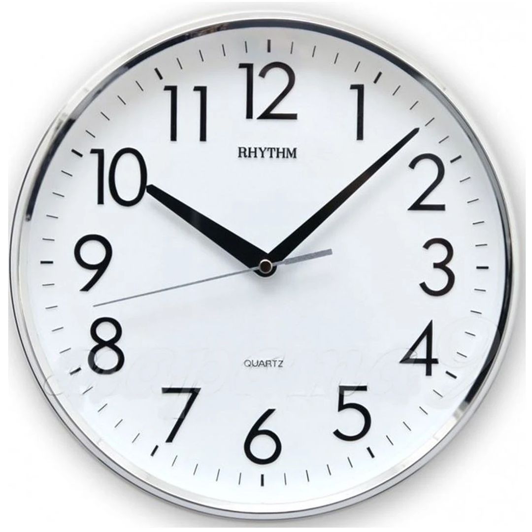 Rhythm Wall Clock Silver CMG716BR19 | stylish watch | accurate timekeeping | wall clock | round clock | Casio watch | wall watch | home décor | timepiece | Halabh.com