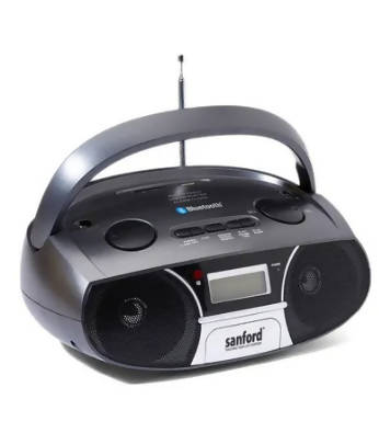 Sanford Portable Radio With Remote Black & Silver