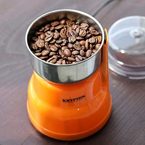 Krypton 200W Coffee Grinder - Electric Grinder - Stainless Steel Jar & Blades for Coffee Beans, Spices & Dried Nuts Grinding - Detachable Bowl