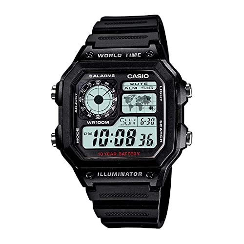 Casio Youth Digital Men's Watch AE-1200WH-1AVDF | Resin | Water-Resistant | Minimal | Quartz Movement | Lifestyle| Business | Scratch-resistant | Fashionable | Halabh.com