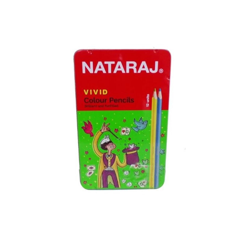 Nataraj Vivid 12 Colour Pencil Tin Multicolor