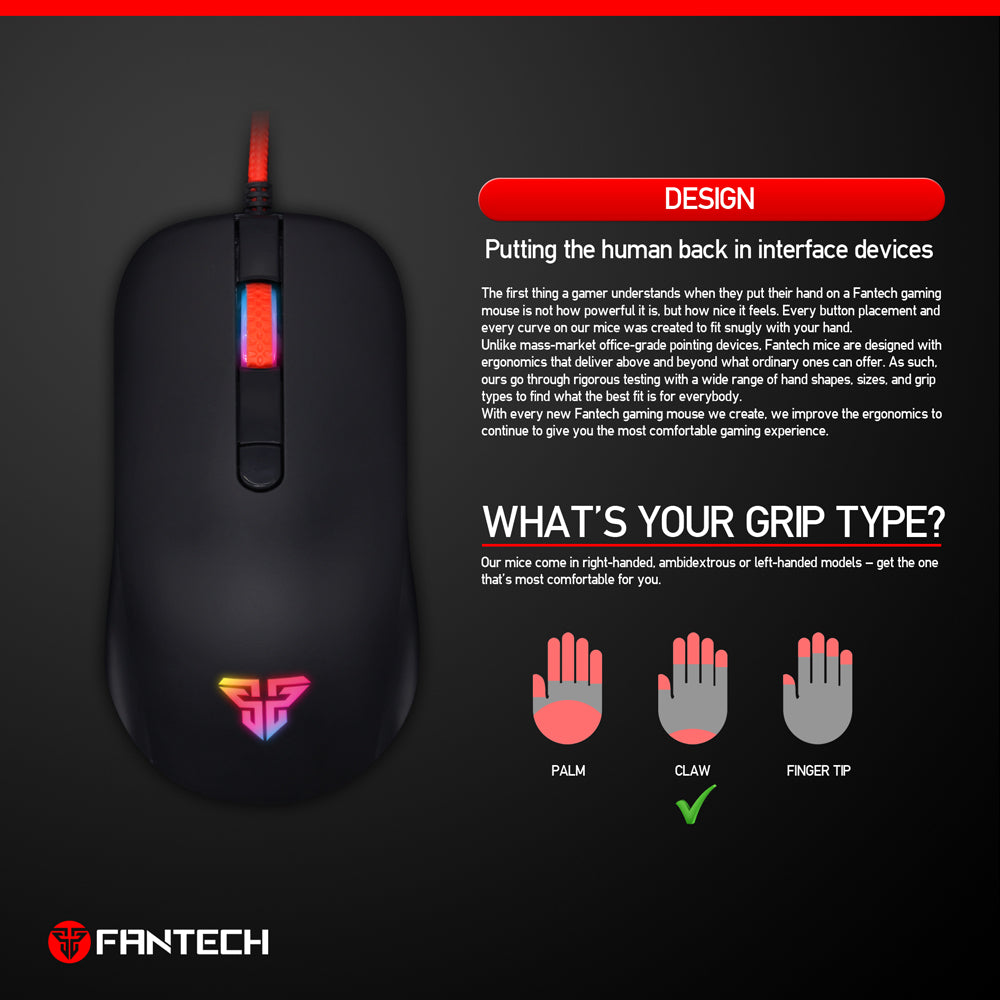 Buy Fantech Rhasta USB Gaming Mouse Black | Gaming Mouse