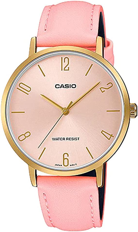 Casio Women's Watch LTP-VT01GL-4BUD | Leather Band | Water-Resistant | Quartz Movement | Classic Style | Fashionable | Durable | Affordable | Halabh