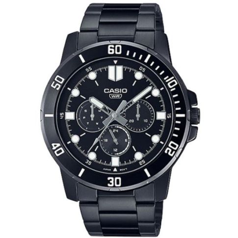 Casio Men's Watch - MTP-VD300B-1EUD | Stainless Steel | Water-Resistant | Minimal | Quartz Movement | Lifestyle| Business | Scratch-resistant | Fashionable | Halabh 