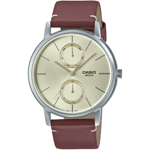 Casio Men's Watches MTP-B310L-9AVDF |Brown Leather Band | Water-Resistant | Quartz Movement | Classic Style | Fashionable | Durable | Affordable | Halabh 