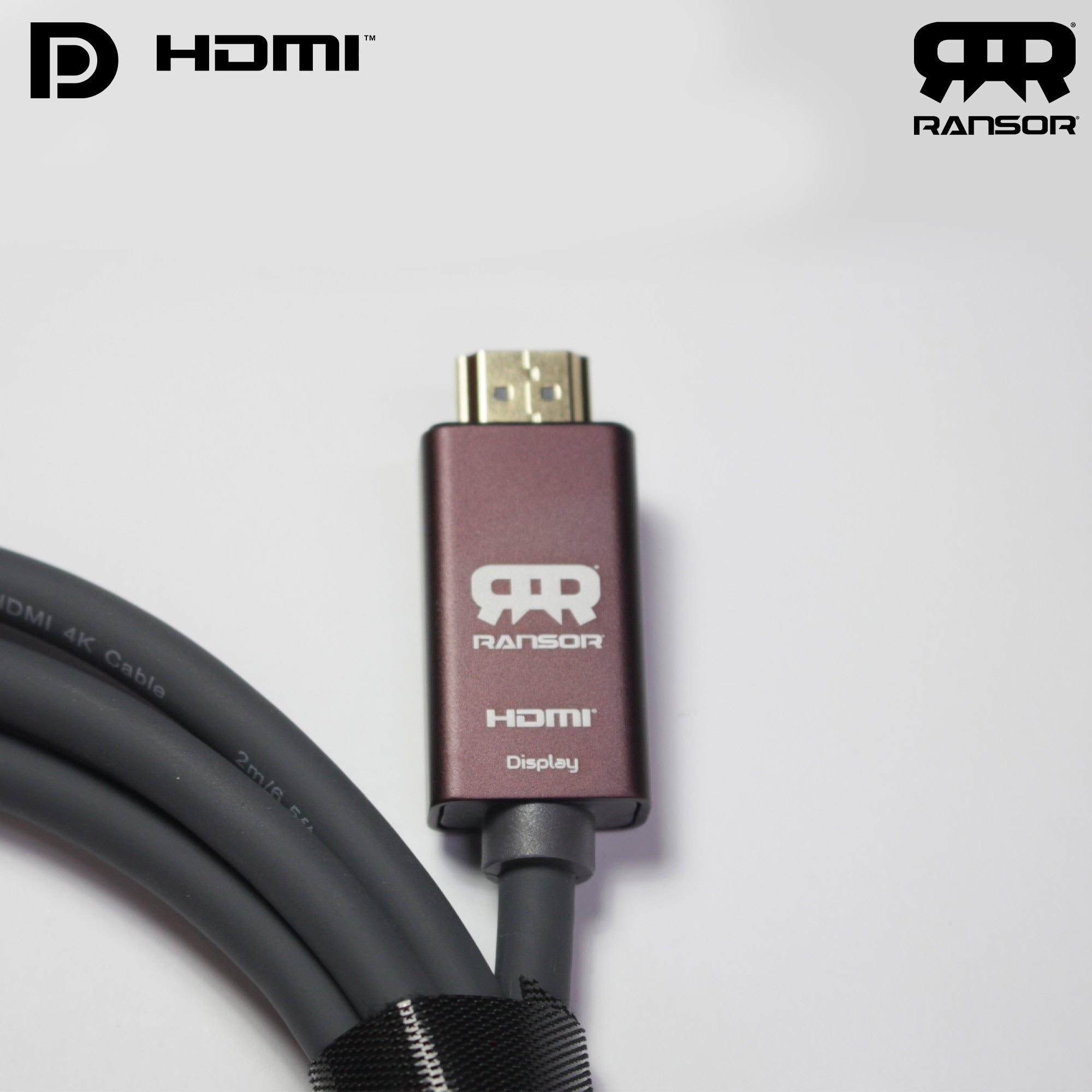 Ransor Premium 4K DisplayPort To HDMI Cable 2m/6.5ft