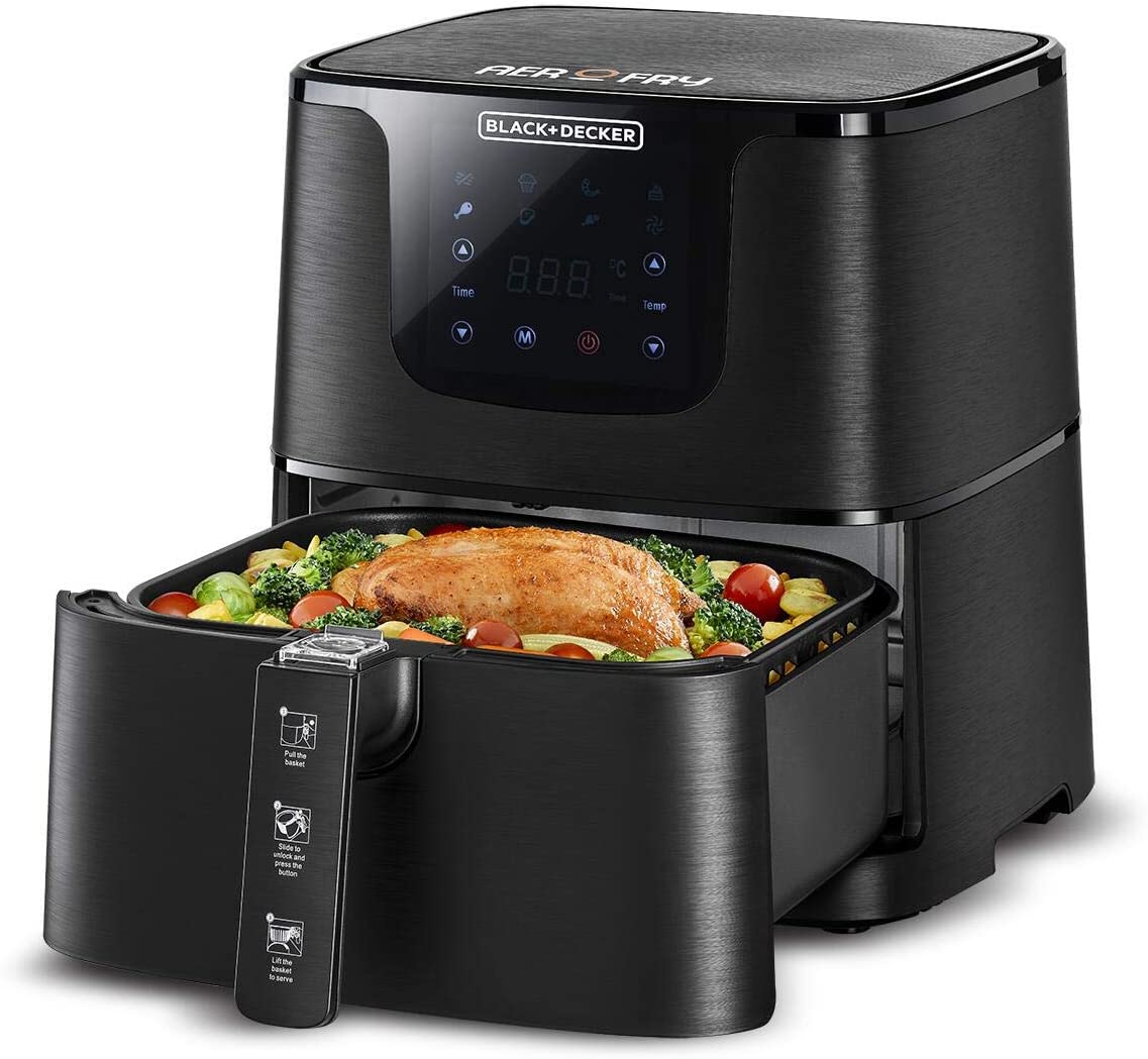 Black Plus Decker XL Digital Electric Fryer 4.3 Liter Black | Kitchen Appliance | Halabh.com