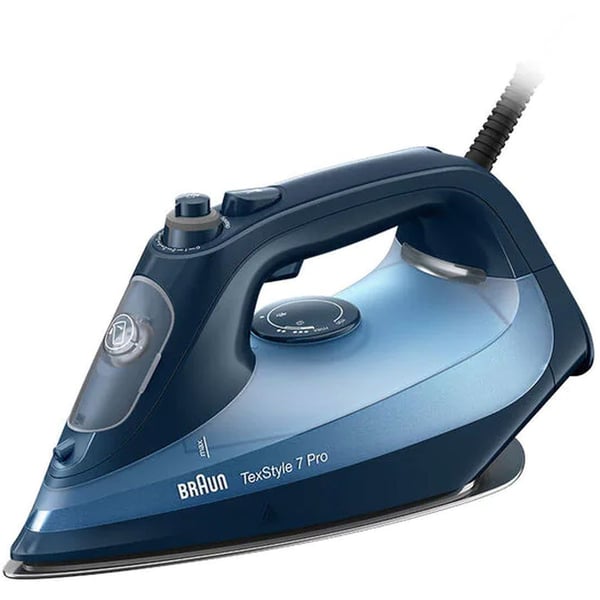 Braun Tex Style 7 Pro Steam Iron Blue | reliable performance | lightweight | variable steam settings | safety features | stylish | even heat distribution | Halabh.com