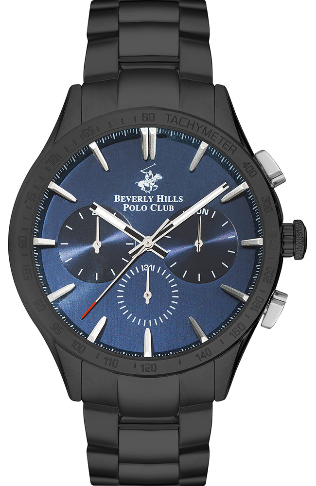 Beverly Hills Polo Club Black Stainless Steel Men's Watch