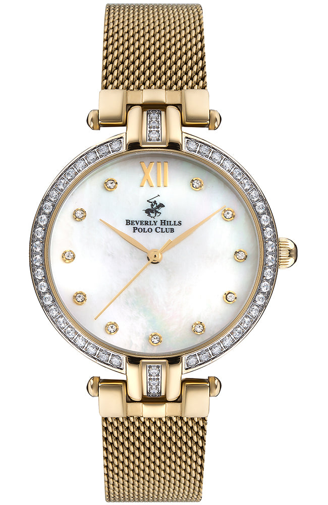 Beverly Hills Polo Club Crystals Gold Stainless Steel Wome's Watch