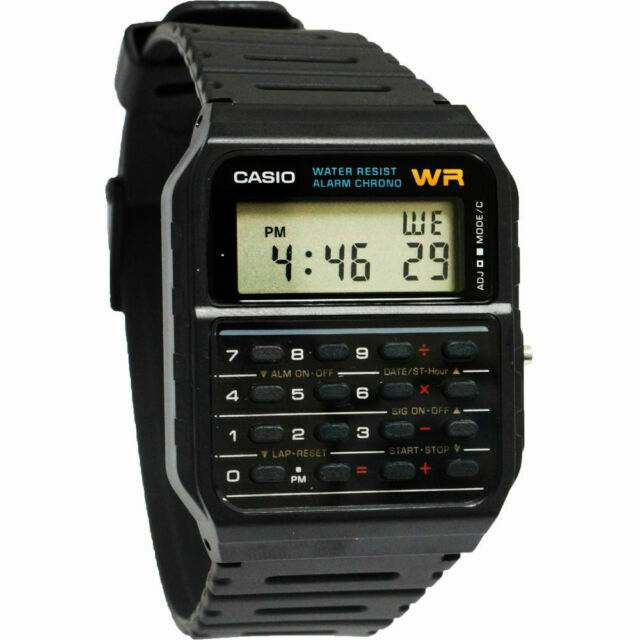 Casio Calculator Alarm Stopwatch Dual Time Watch Black