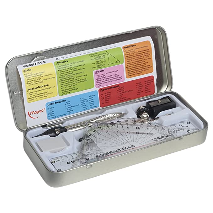 Maped 9 Piece Mathe Essentials Geometry Set  MD 194609