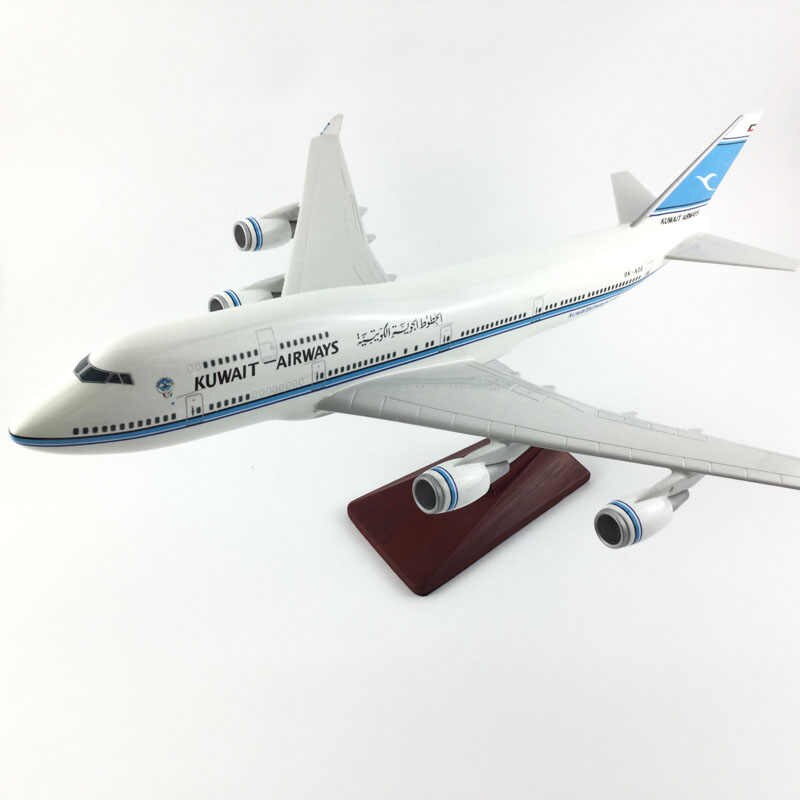 47 CM Kuwait Airways Plane Model Boeing 747 Aircraft Kids Toys Plane Plane Model