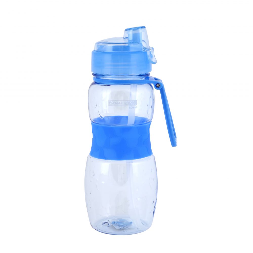 Royalford 600ml Water Bottle Clear & Blue