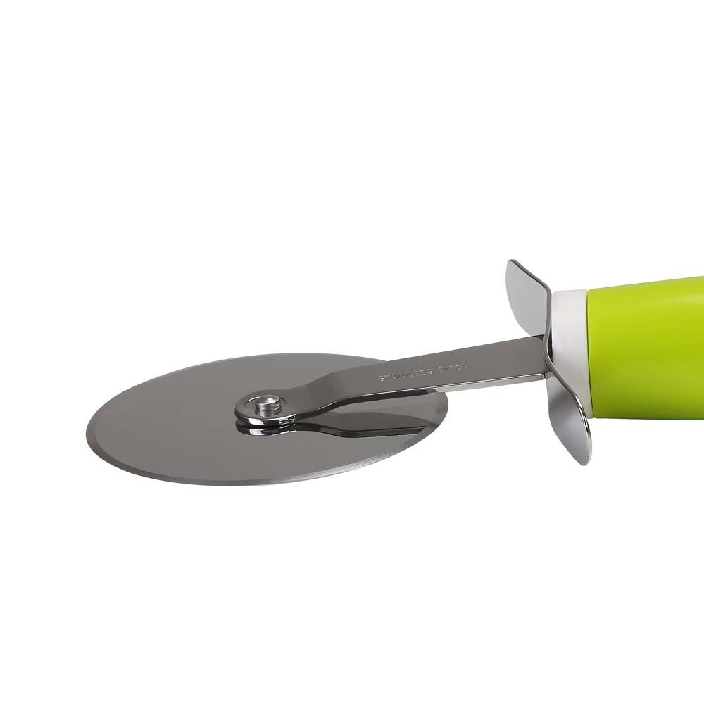 Royalford Stainless Steel Pizza Cutter Wheel With Plastic Handle Green