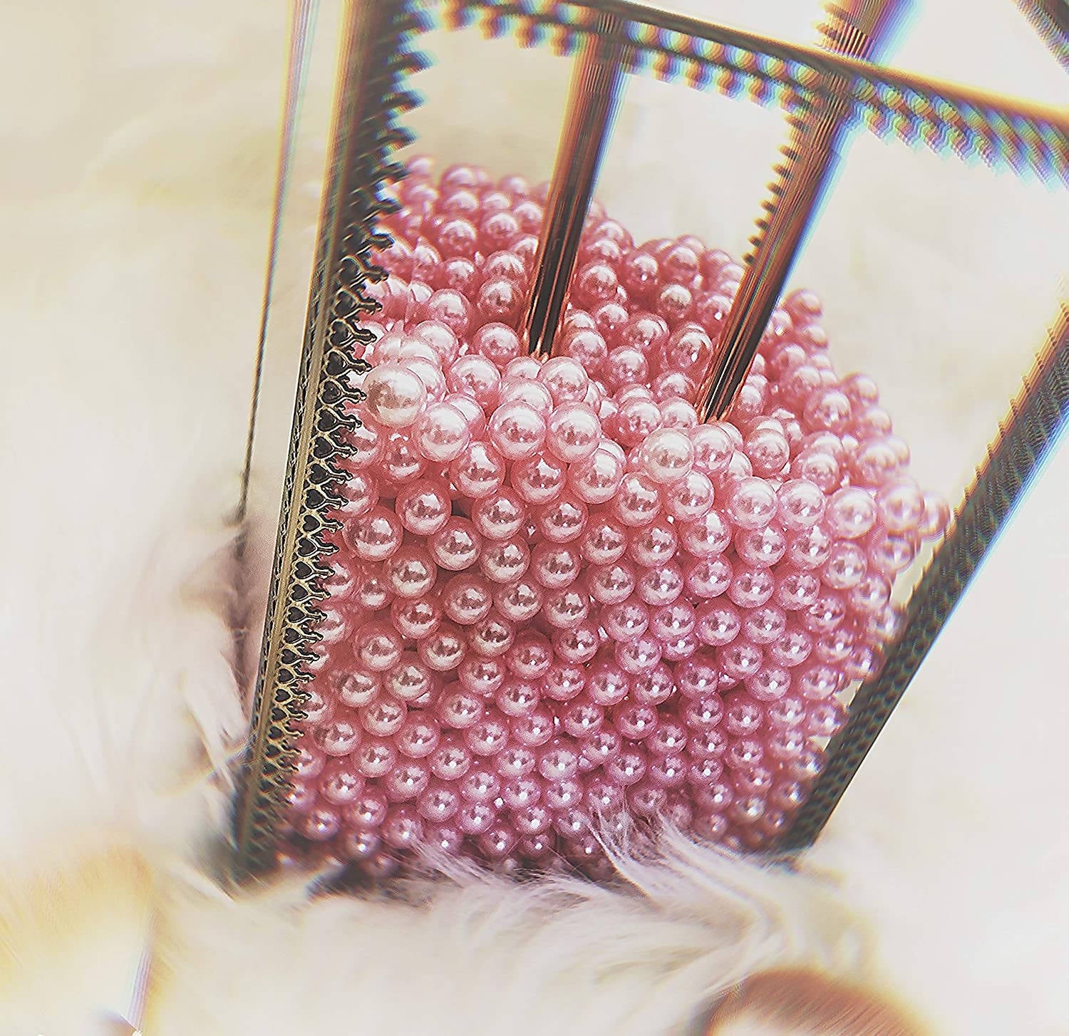 JC MAN Small Pink Pearls Packet For Vase Fillers Makeup Beads to Hold Brush Lipstick