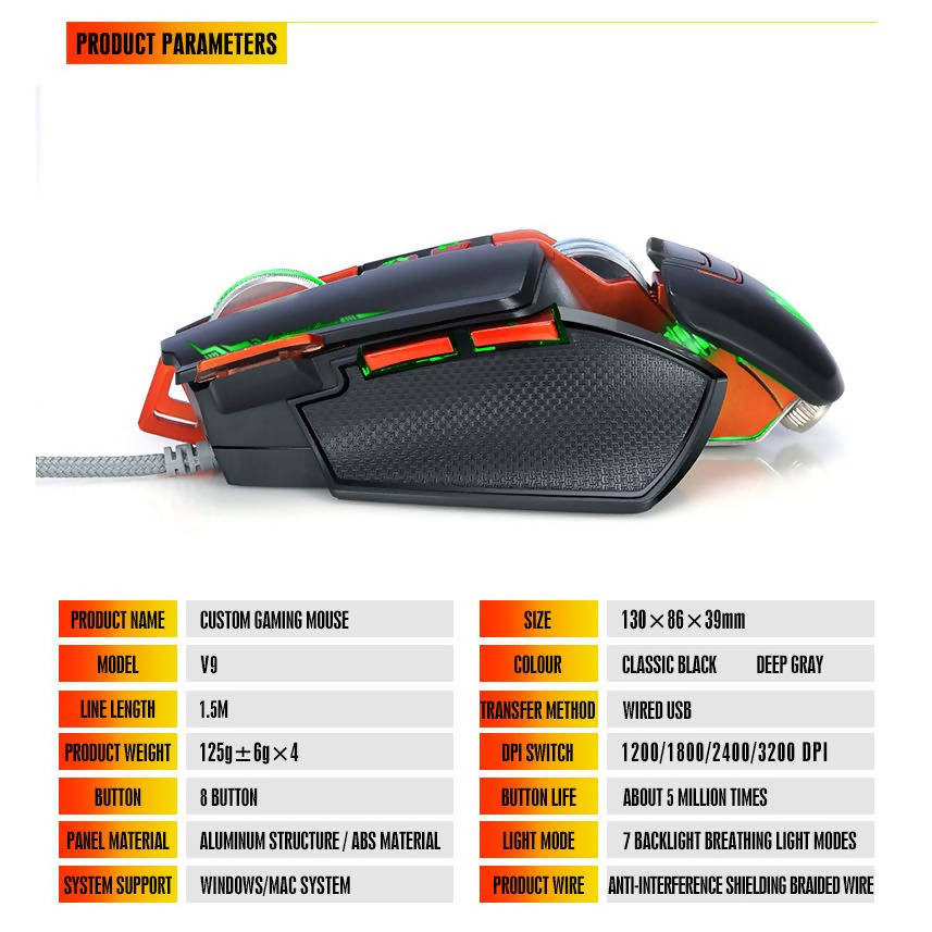 Shop T-WOLF V9 Wired RGB Gaming Mouse | Improve Your Gaming