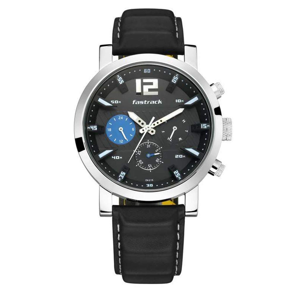 Fastrack Fast Fit Men's Watch 3227SL01 | Leather Band | Water-Resistant | Quartz Movement | Classic Style | Fashionable | Durable | Affordable | Halabh.com