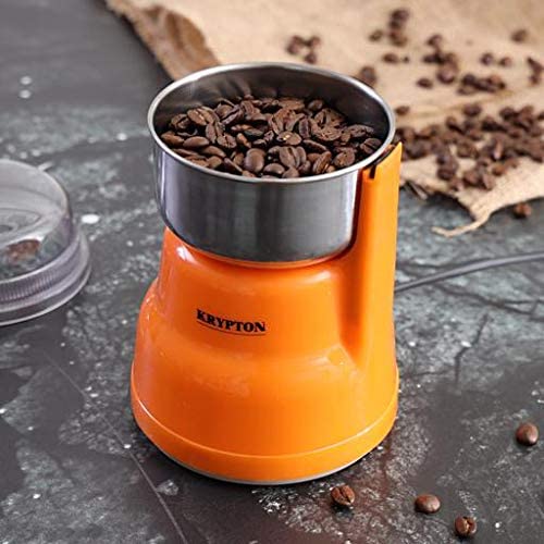 Krypton 200W Coffee Grinder - Electric Grinder - Stainless Steel Jar & Blades for Coffee Beans, Spices & Dried Nuts Grinding - Detachable Bowl