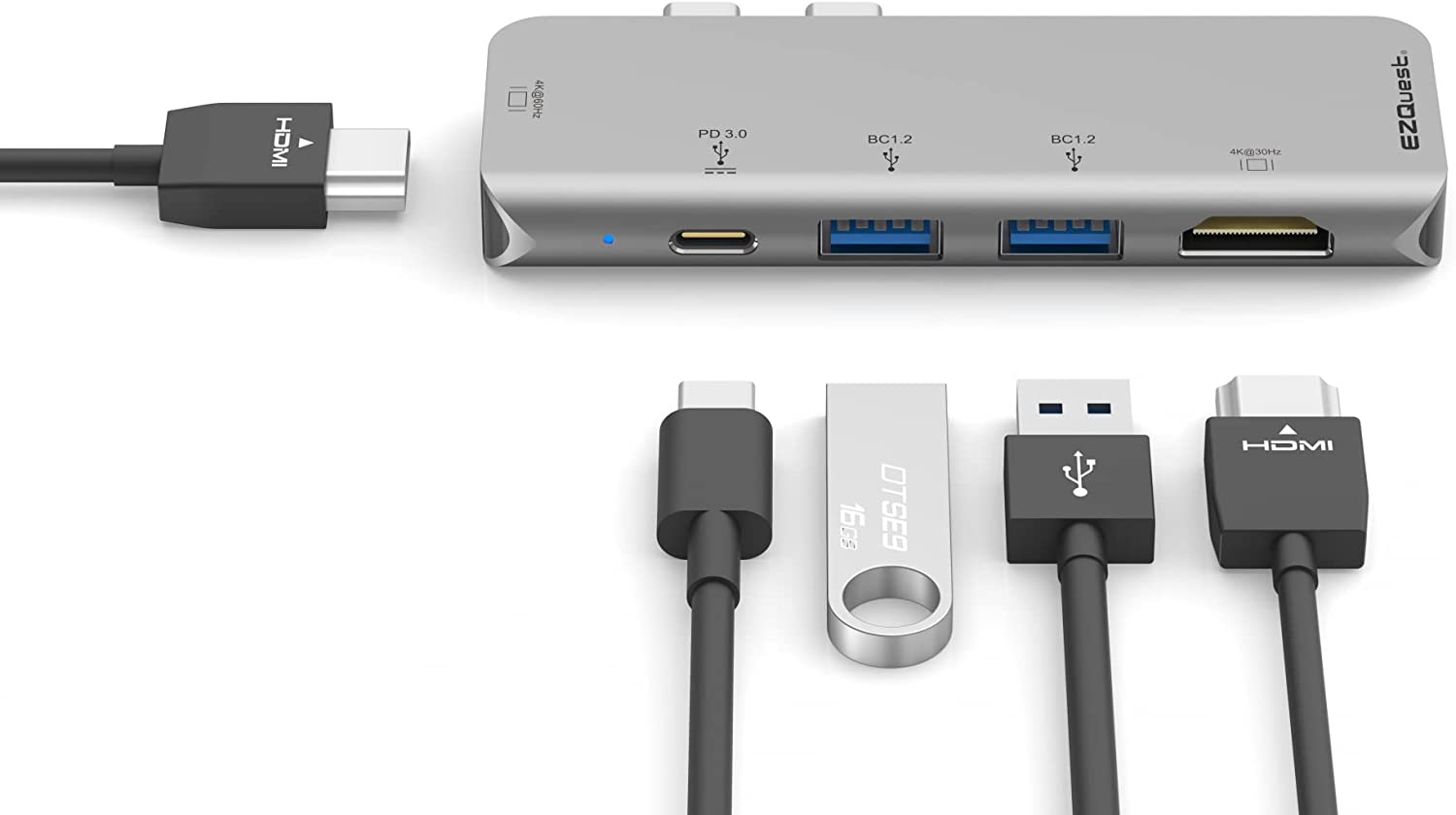 Ezquest USB-C Dual HDMI Multimedia Hub Adapter 5 Ports