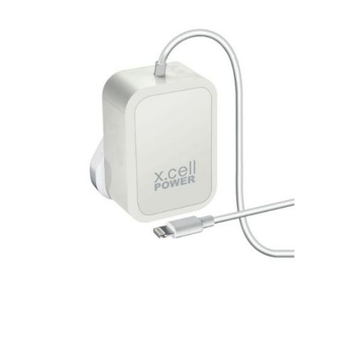 Xcell Wall Charger With Built In Lightning Cable 1.5m White