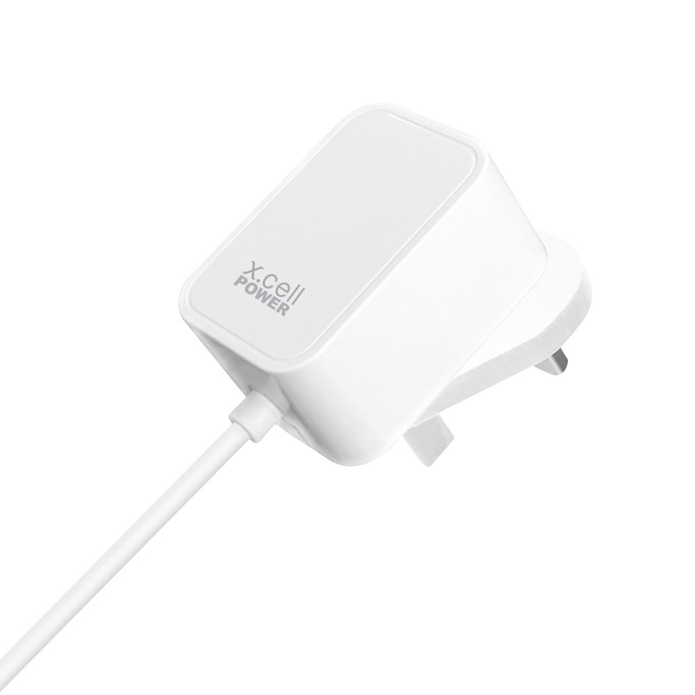 Xcell Wall Charger With Built In Lightning Cable 1.5m White