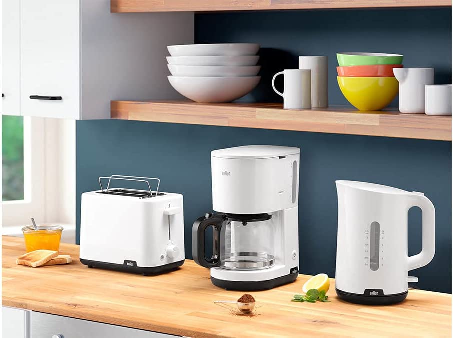 Braun Breakfast Toaster with 2 Slots 900W Plastic White - HT1010WH | Kitchen Appliance | Halabh.com