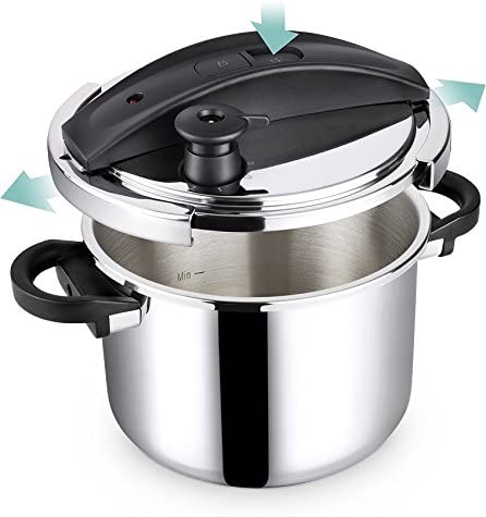 Lamart Ltdsd6 Pression Manual Stainless Steel Pressure Cookers - 6 l, Silver