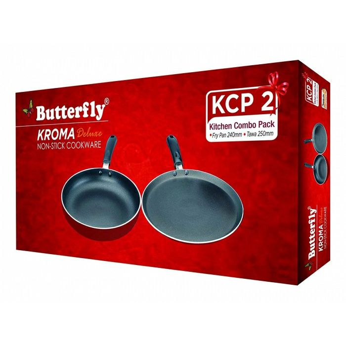 Butterfly Kroma Deluxe Nonstick Combo Tawa 250mm Fry Pan 240mm | Kitchen Appliance | Halabh.com