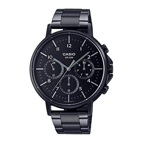 Casio Men Black Watch MTP-E321B-1AVDF | Stainless Steel | Mesh Strap | Water-Resistant | Minimal | Quartz Movement | Lifestyle | Business | Scratch-resistant | Fashionable | Halabh.com