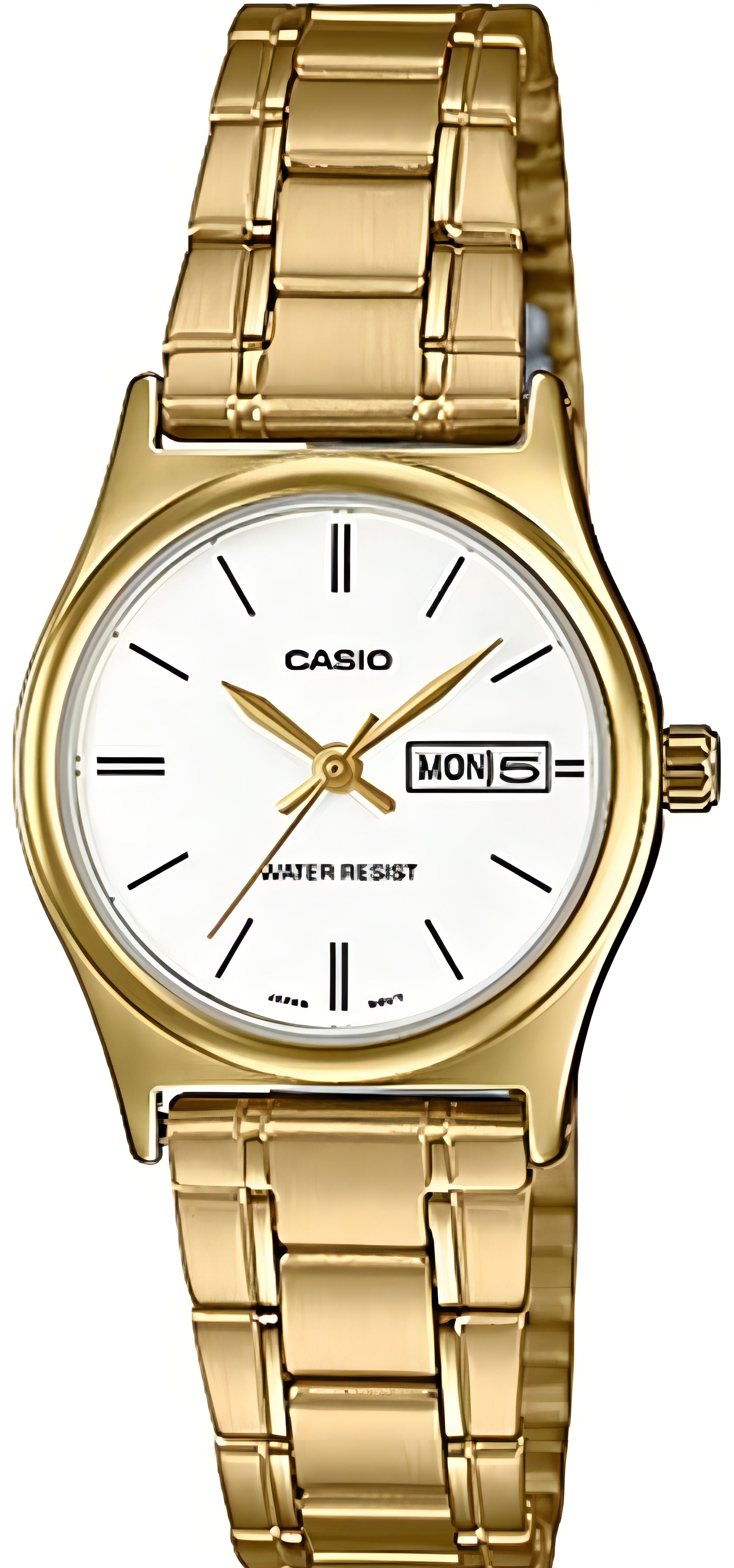 Casio Gold Stainless Steel Watch LTP-V006G-7BUDF | Stainless Steel | Mesh Strap | Water-Resistant | Minimal | Quartz Movement | Lifestyle | Business | Scratch-resistant | Fashionable | Halabh.com