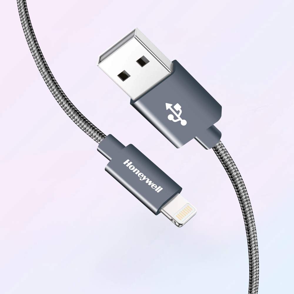 Honeywell Apple Lightning Sync and Charge Cable Braided 1.2M Grey